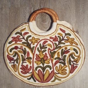 Vintage fabric embroidered purse